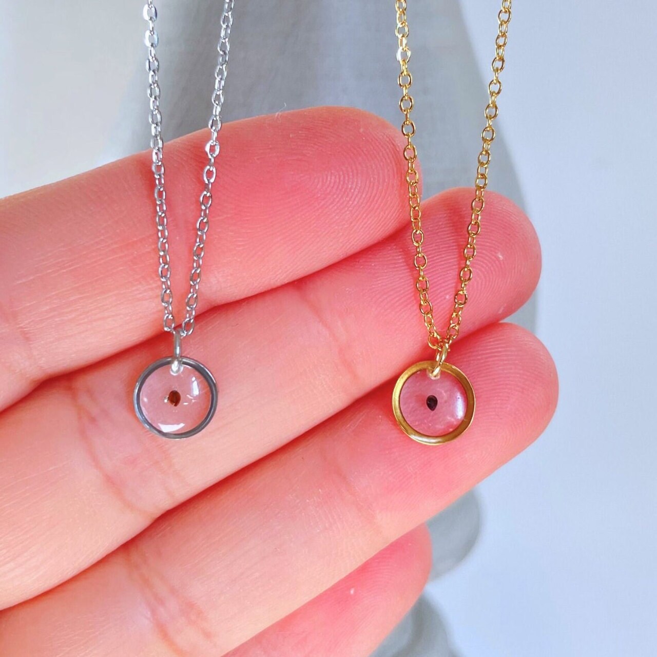 Forget Me Not Seed Charm Miscarriage Necklace