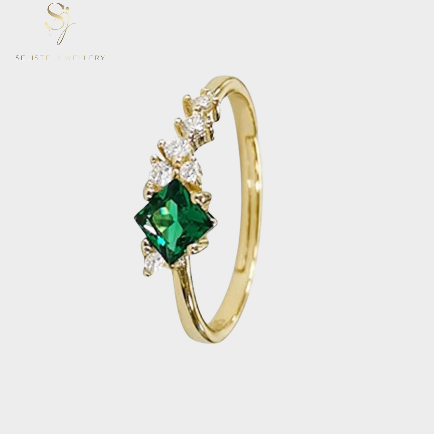 Emerald Rhombus Ring