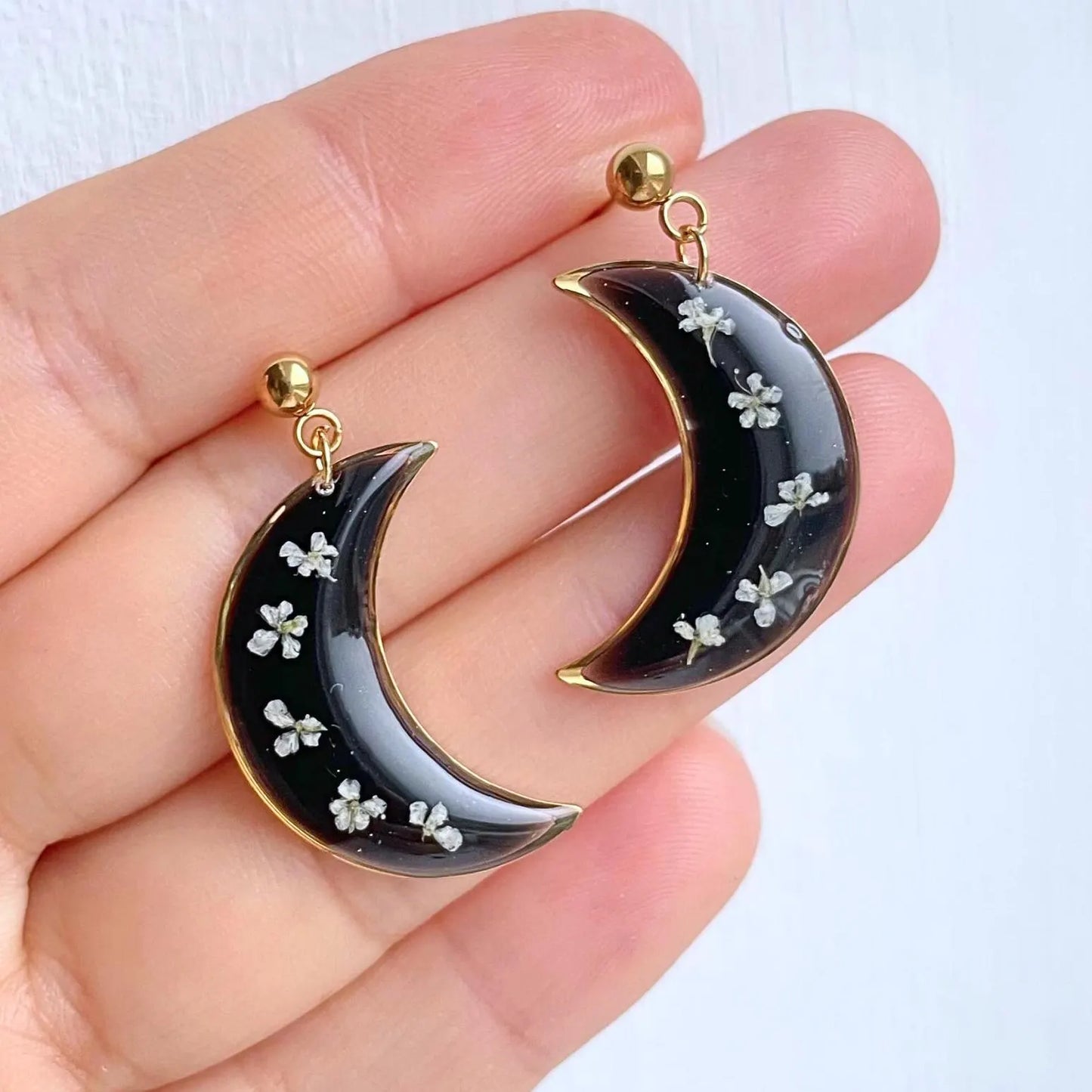 Dark Moon Blossom Earrings