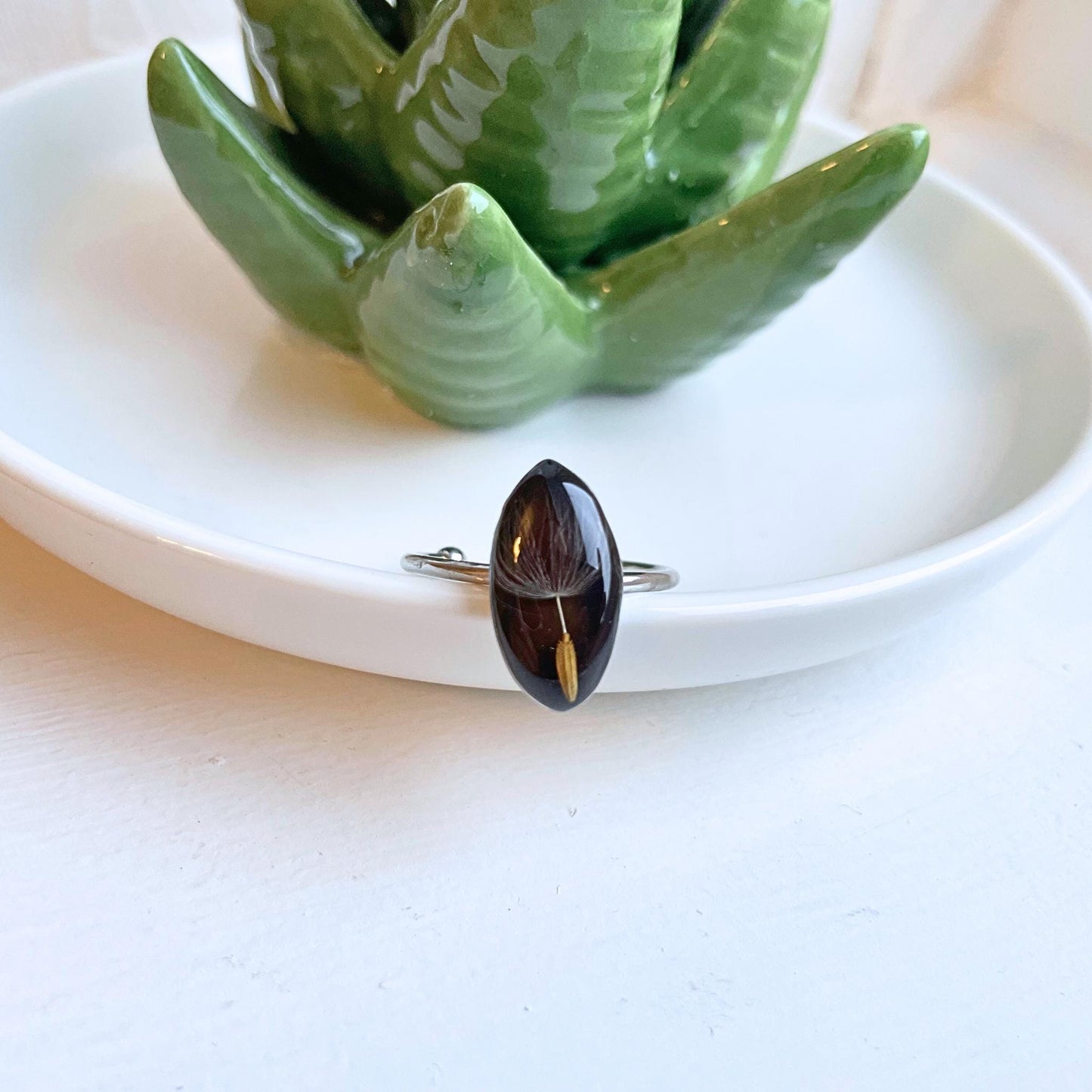 Real Dandelion Seed Ring