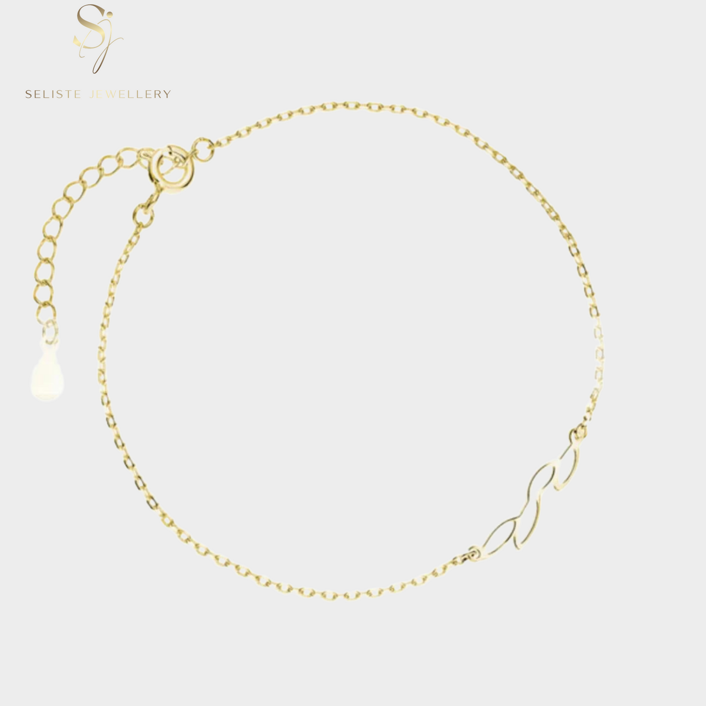Olive Leaf Branch Charm Bracelet