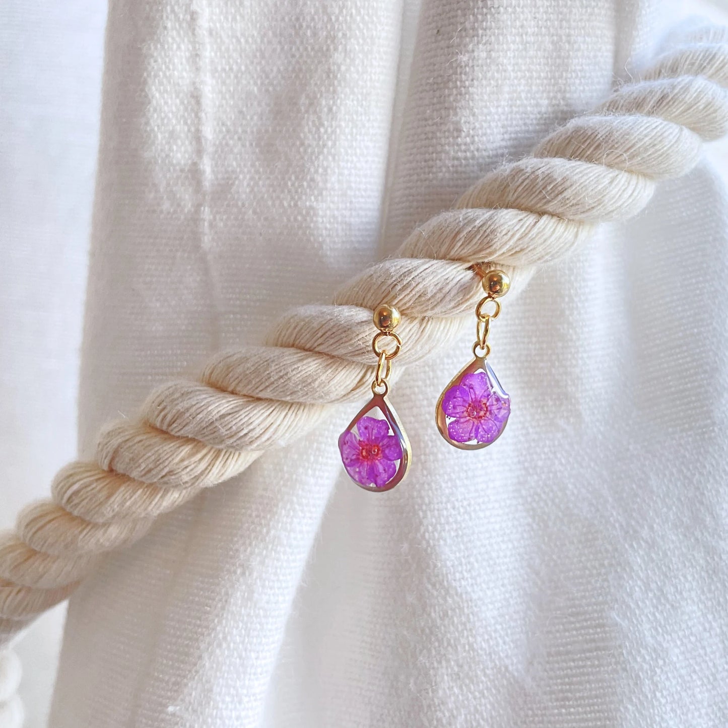 Orange Blossom Teardrop Charm Earrings