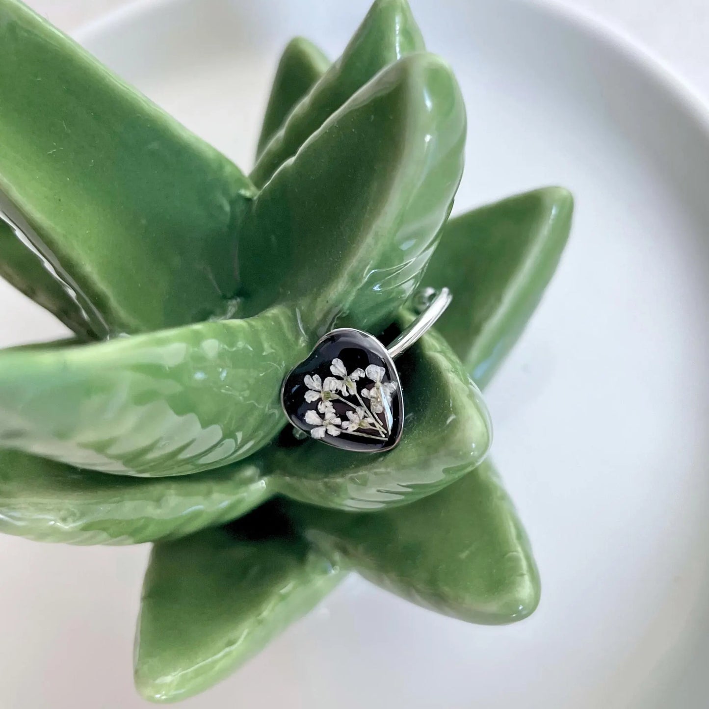 Blossom Black Stone Ring