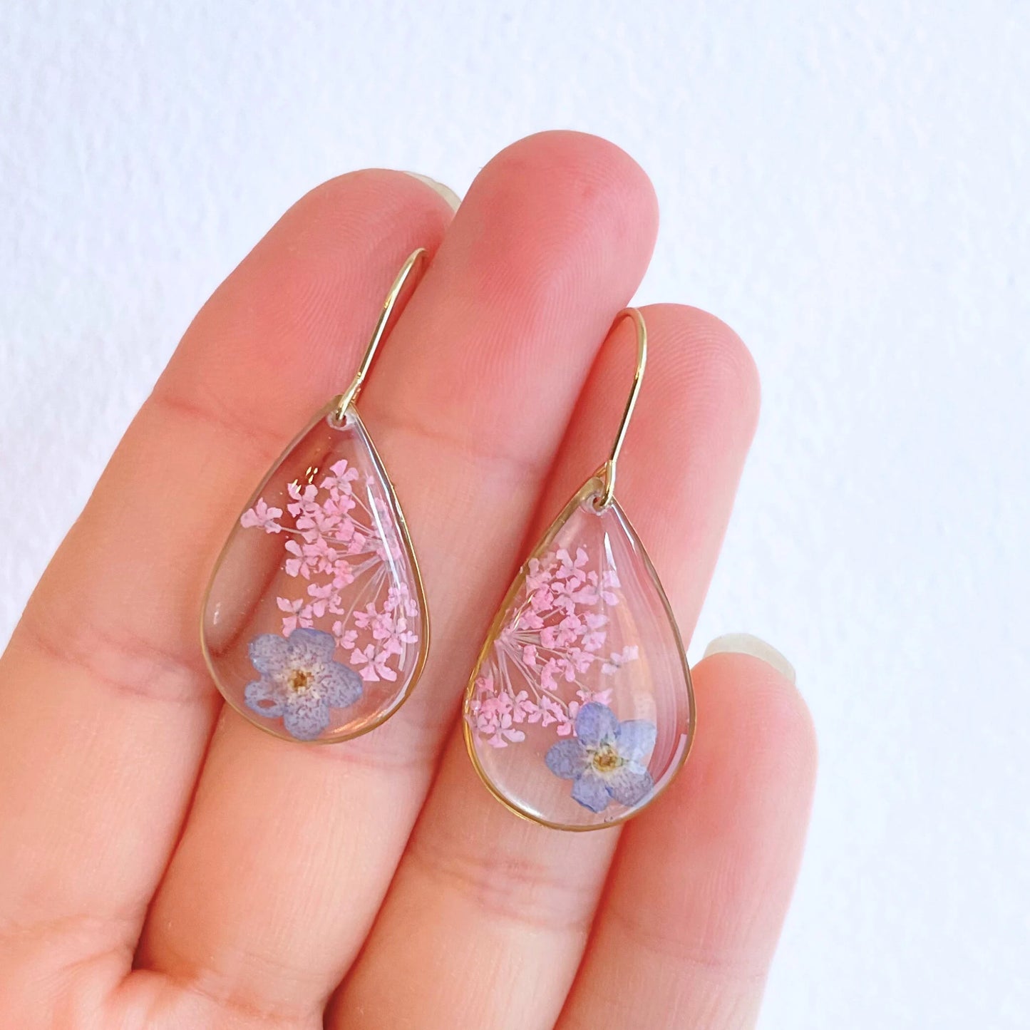 Pink Blossom Teardrop Earrings
