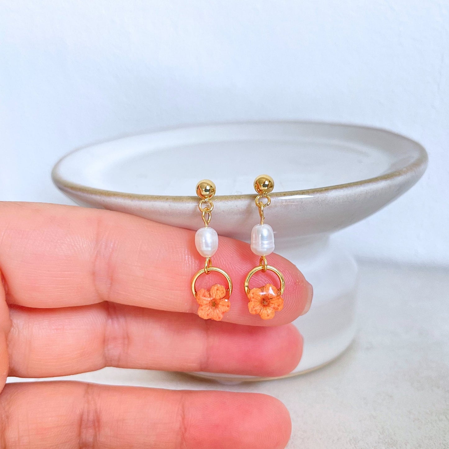 Orange Blossom Pearl Earrings