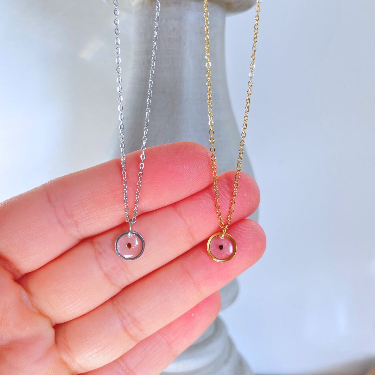 Forget Me Not Seed Charm Miscarriage Necklace