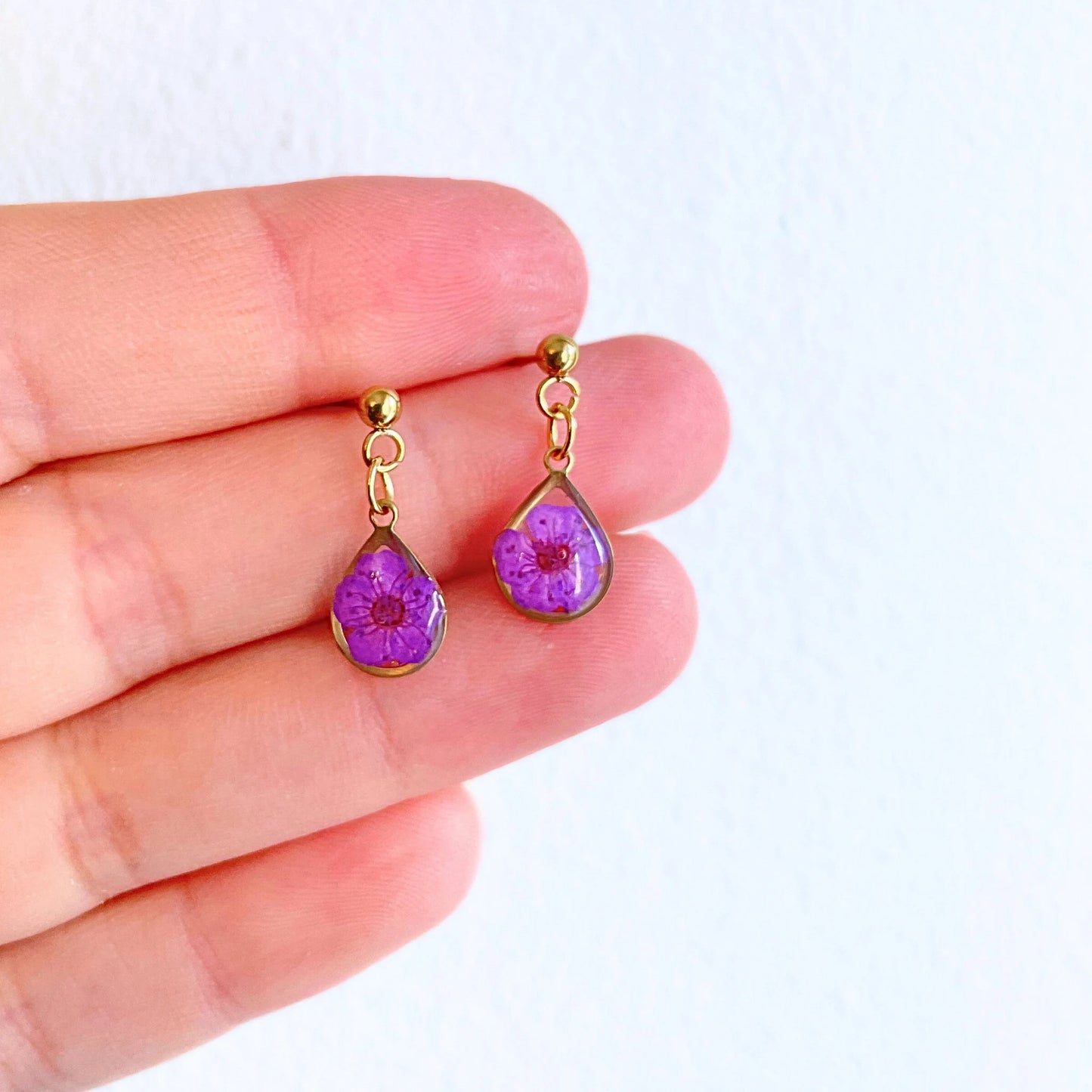 Orange Blossom Teardrop Charm Earrings