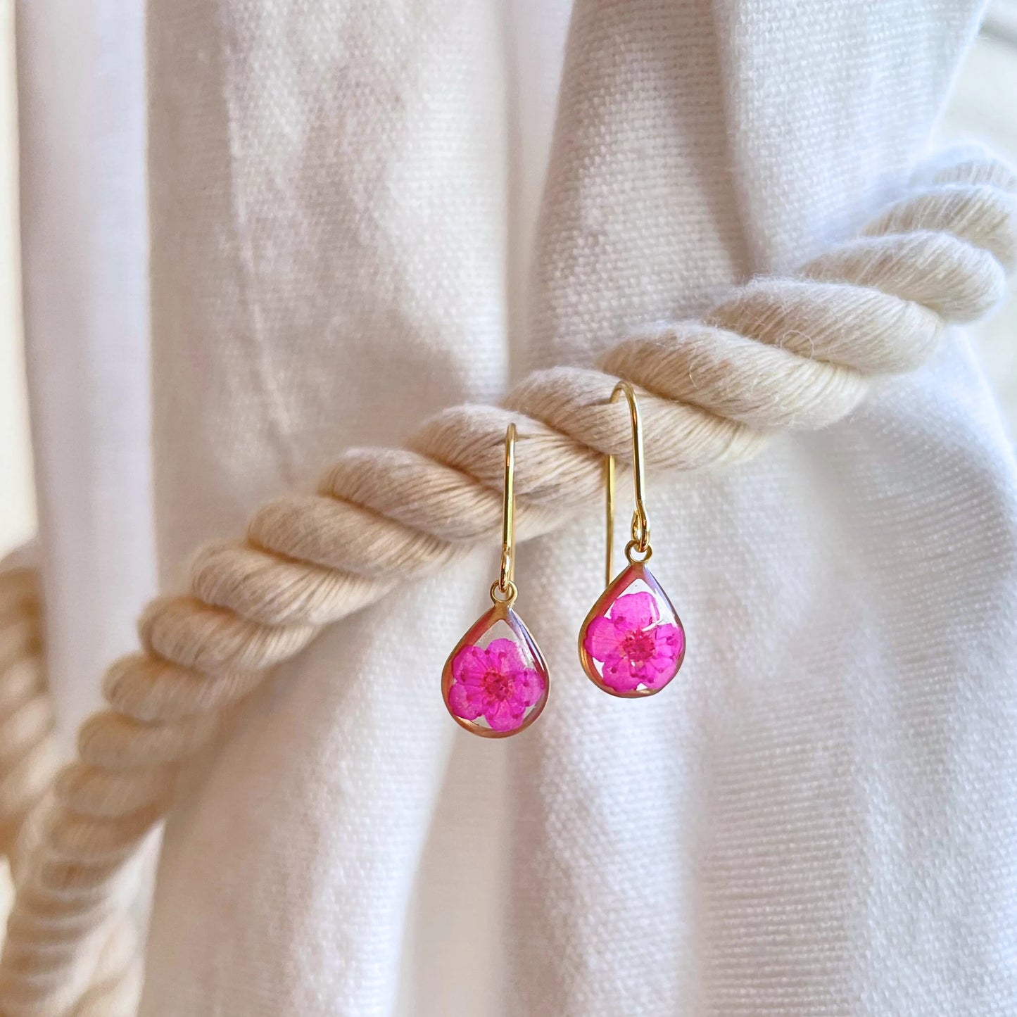 Orange Blossom Teardrop Charm Earrings