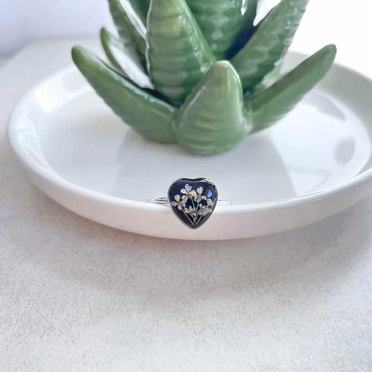 Blossom Black Stone Ring