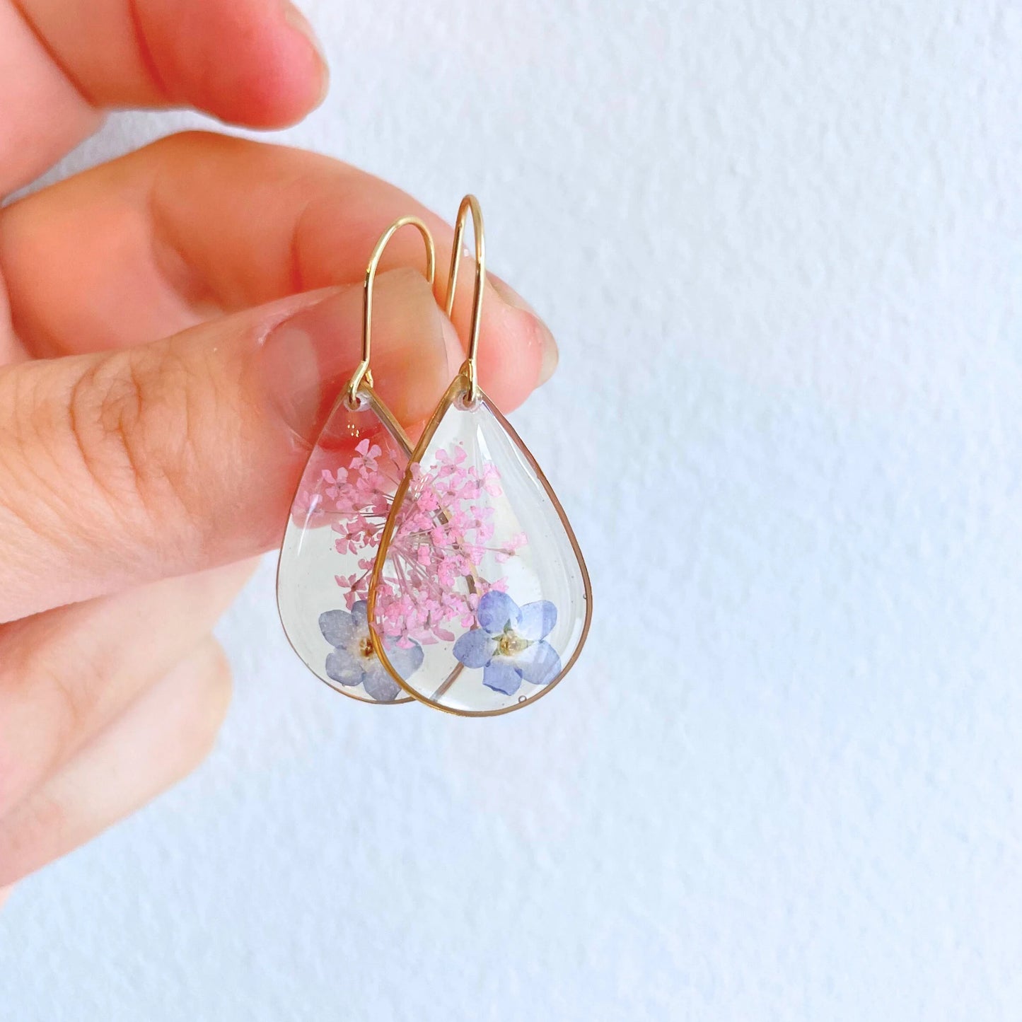 Pink Blossom Teardrop Earrings