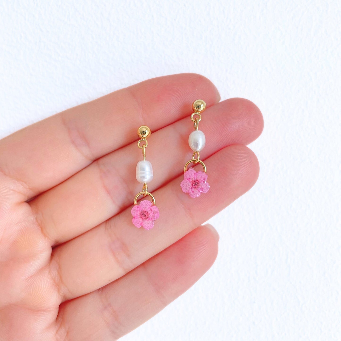 Pink Blossom Circle Earrings