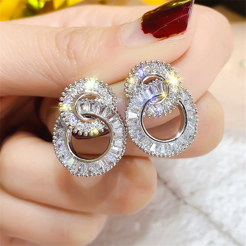 Circle Diamond Earrings