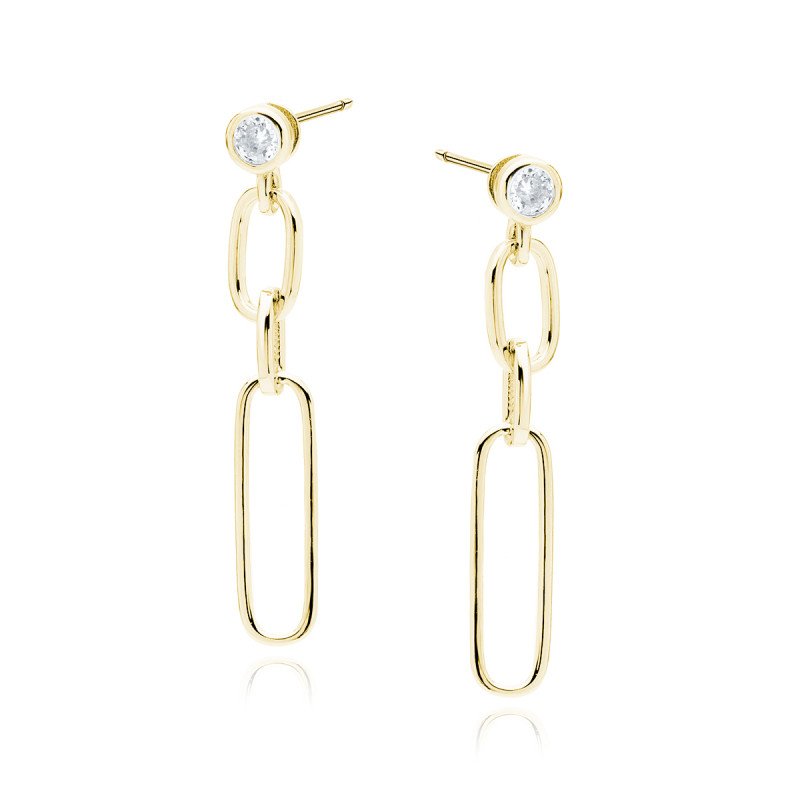 Link Chain Dangle Stud Earrings