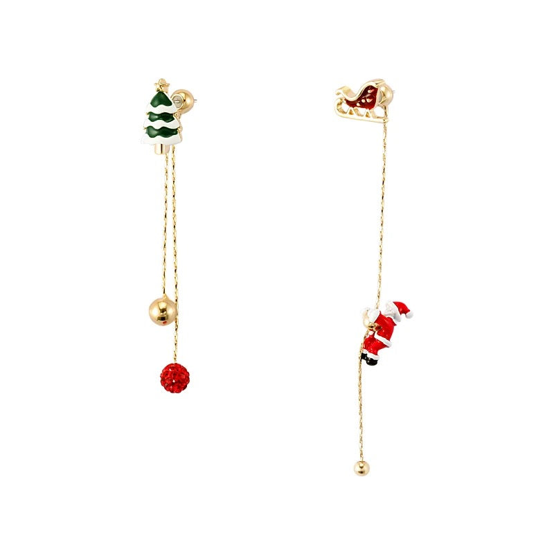 Santa and Christmas Tree Earrings