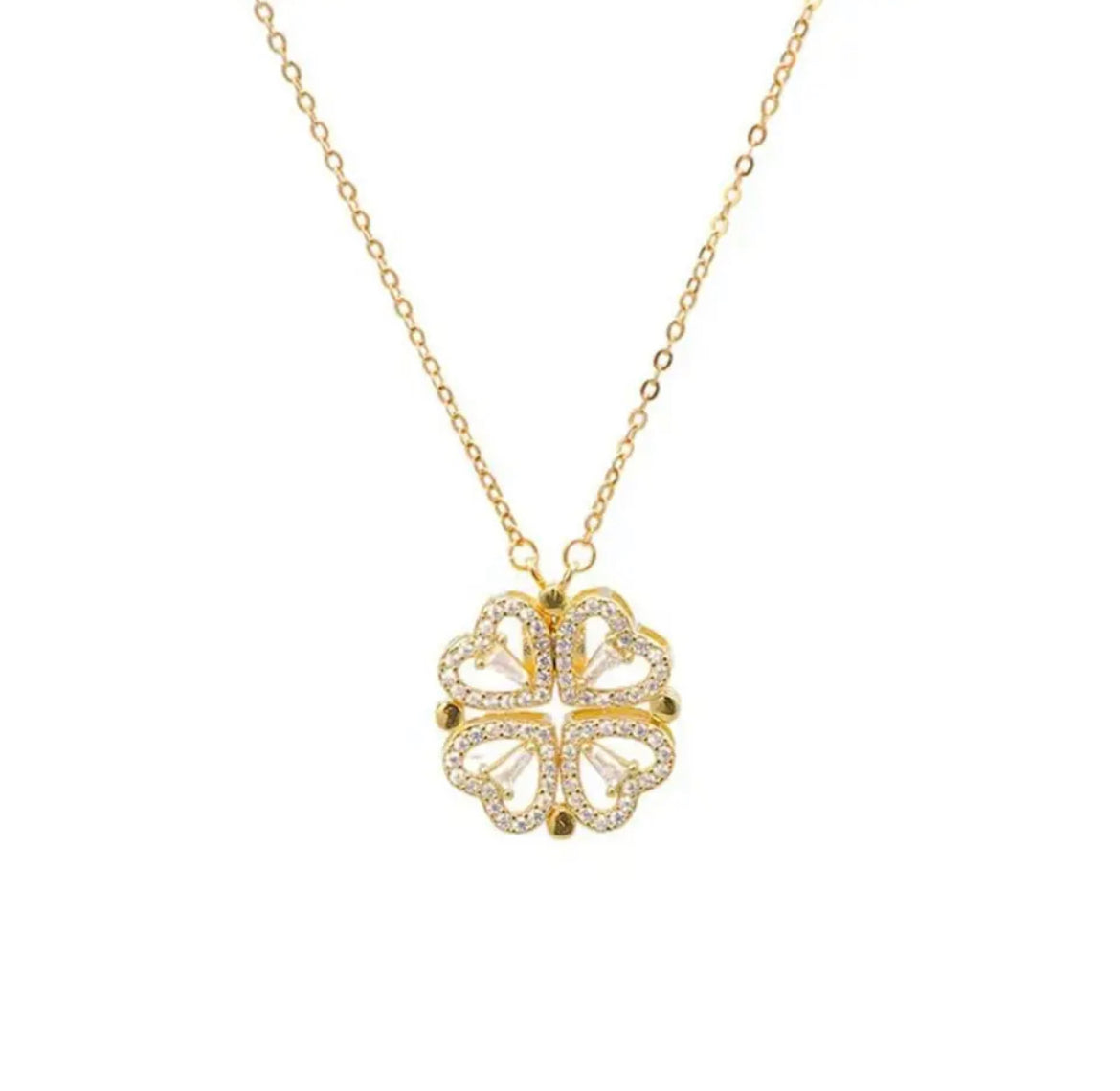 Clover Heart Magnetic Charm Necklace