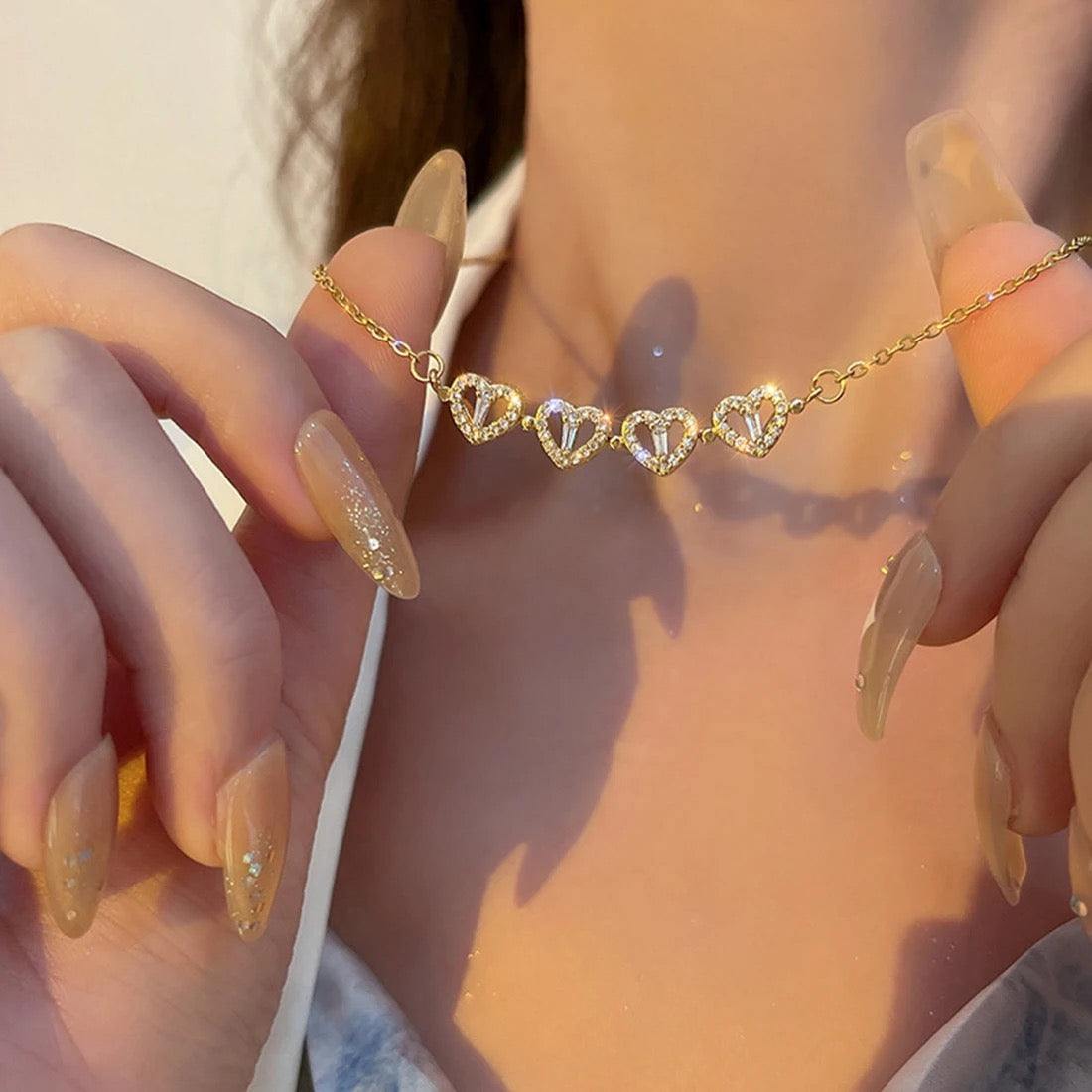Clover Heart Magnetic Charm Necklace