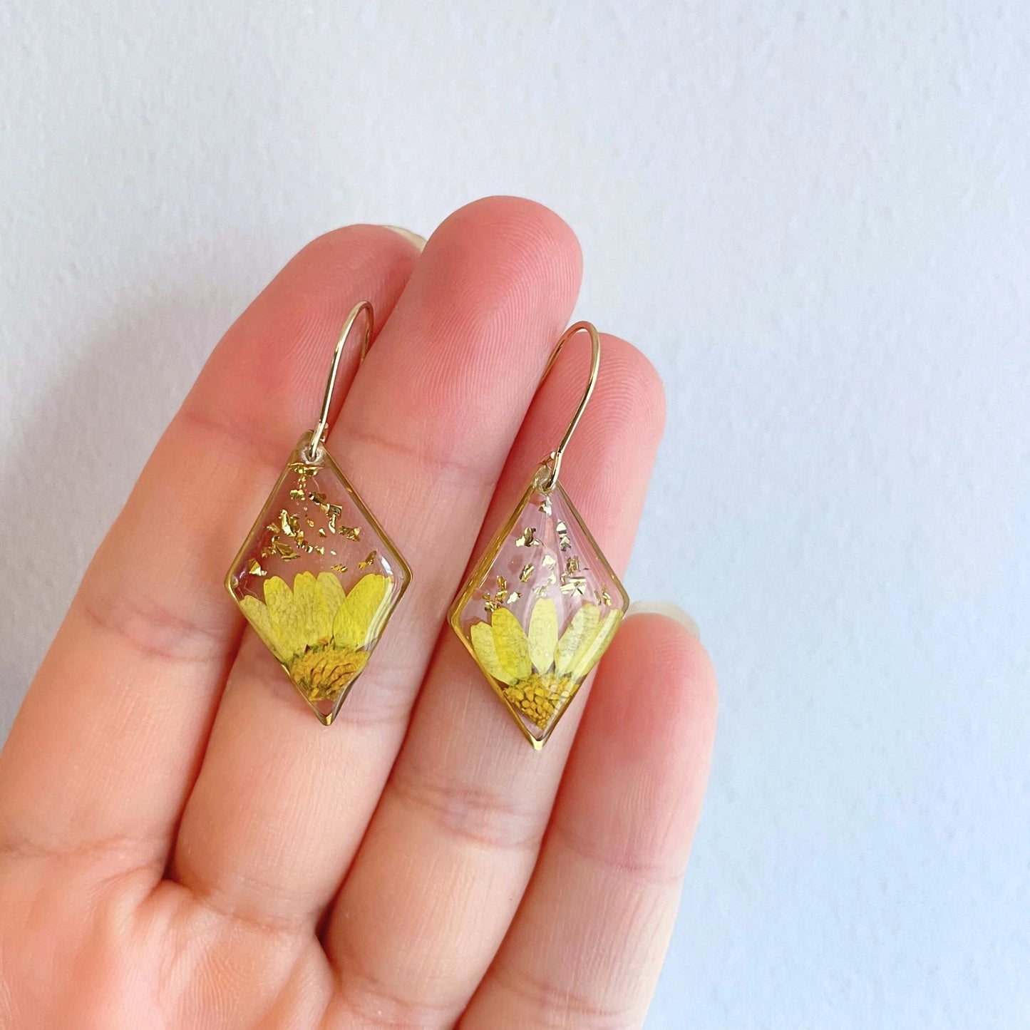 Yellow Daisy Drop Earrings