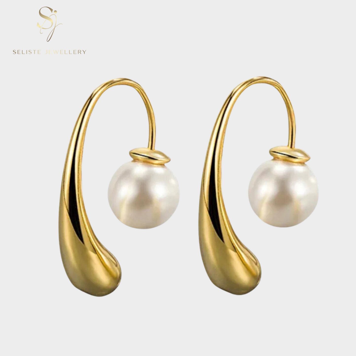 Water Drop Pearl Ear Jacket Earrings