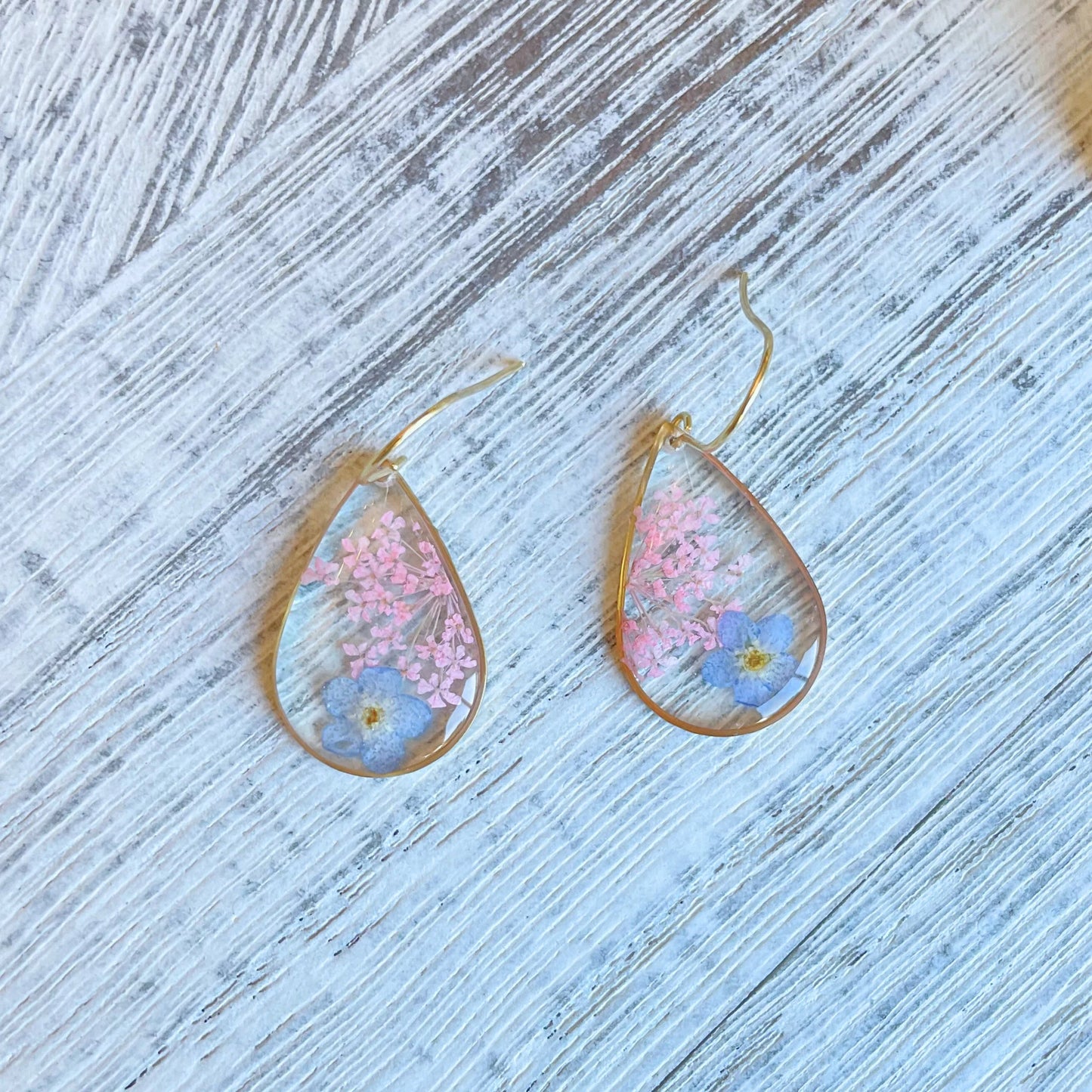 Pink Blossom Teardrop Earrings