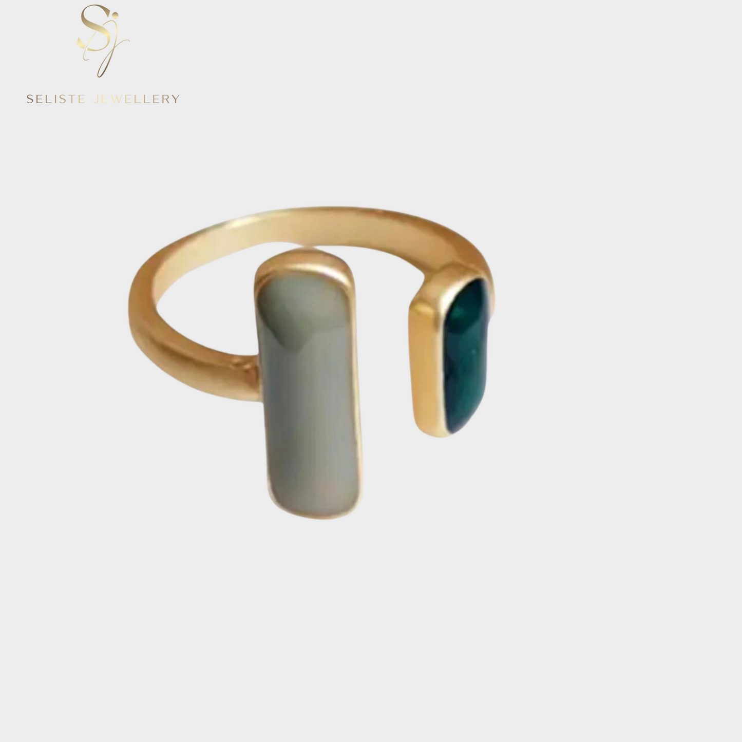 Double Stones Open Ring