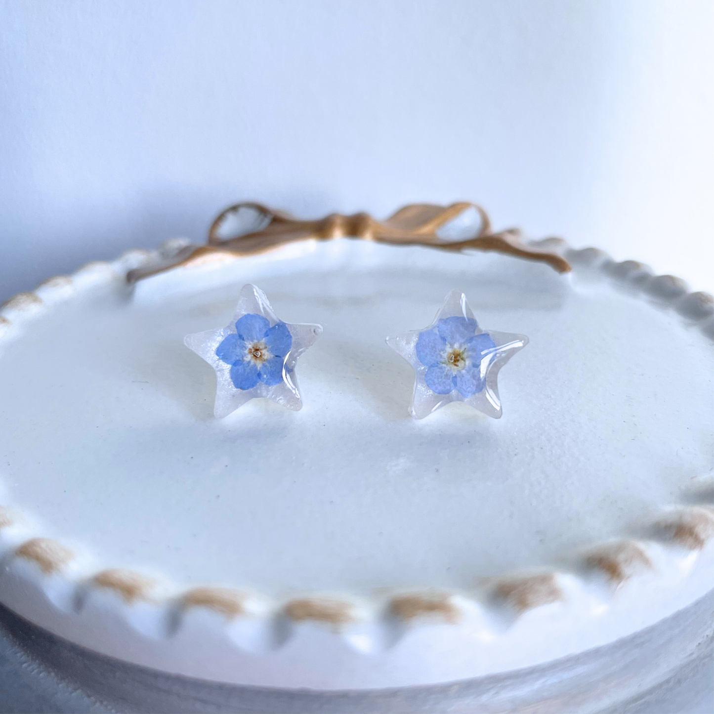 Forget Me Not Flower Star Earrings