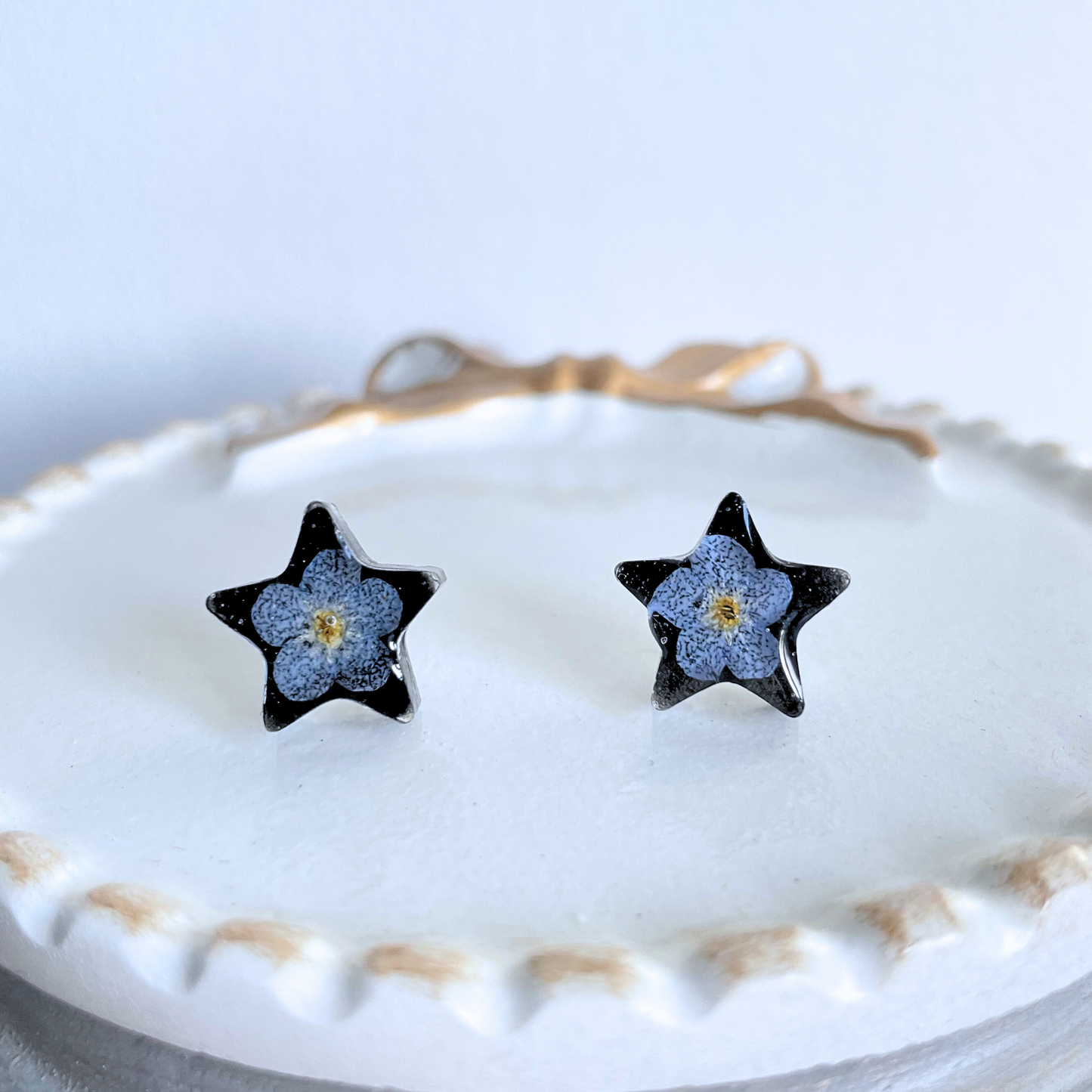 Forget Me Not Flower Star Earrings