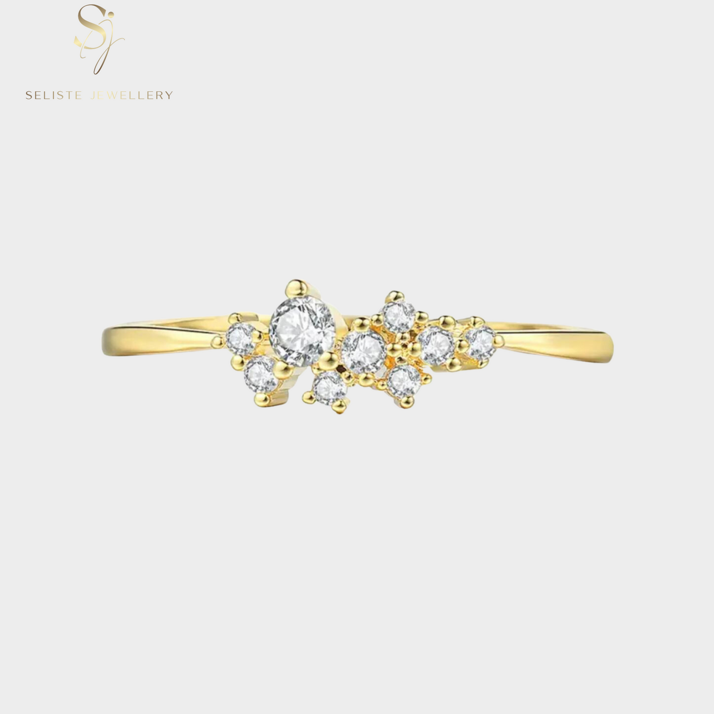 Diamond Flower Thin Ring