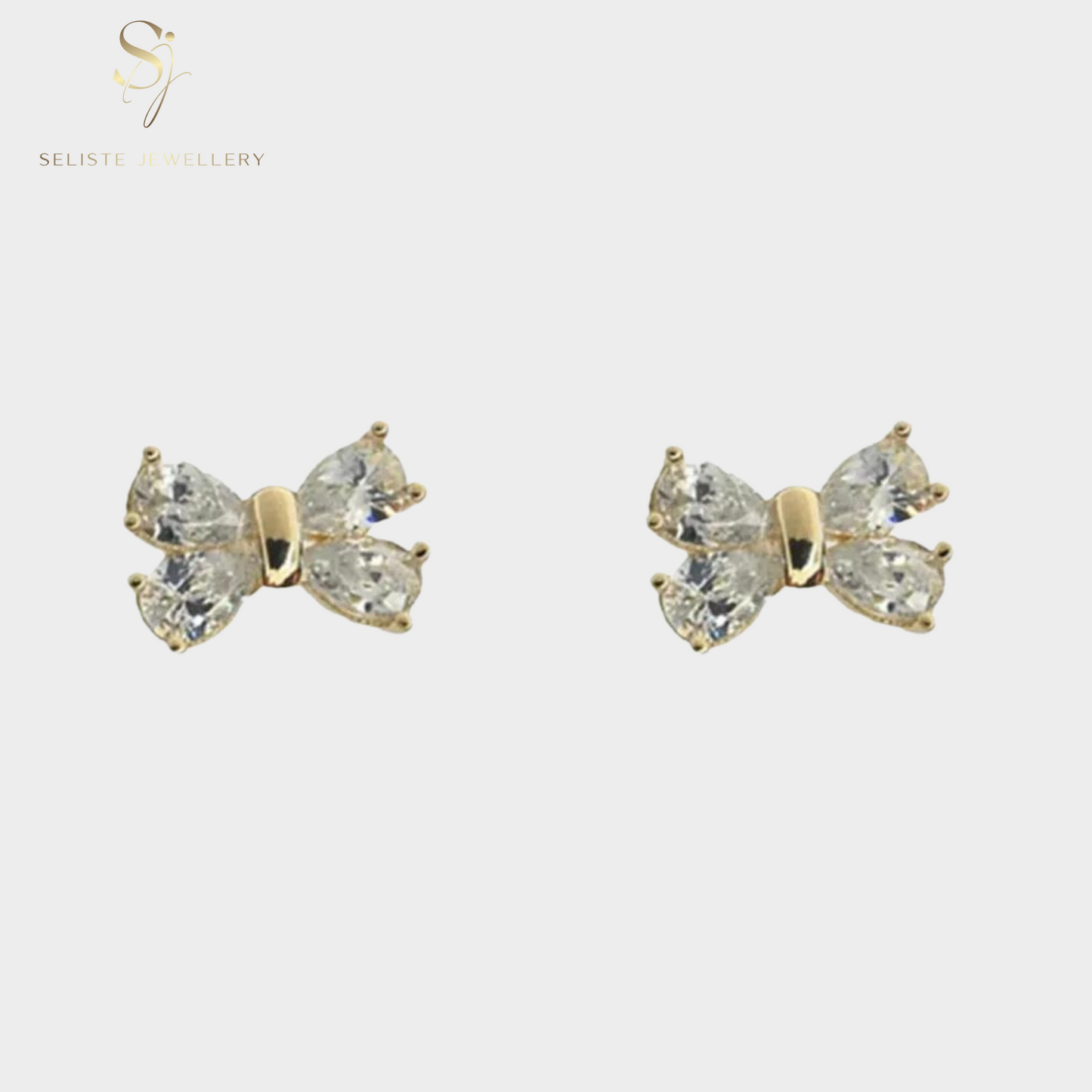 Diamond Bow Earrings