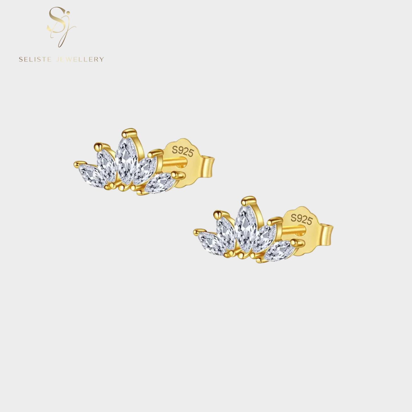 Tiny Flower Diamond Stud Earrings