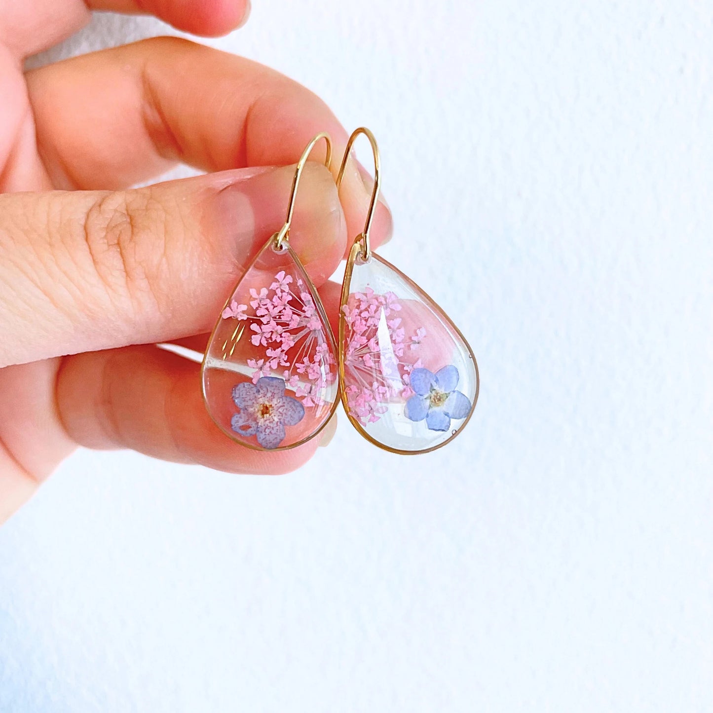 Pink Blossom Teardrop Earrings