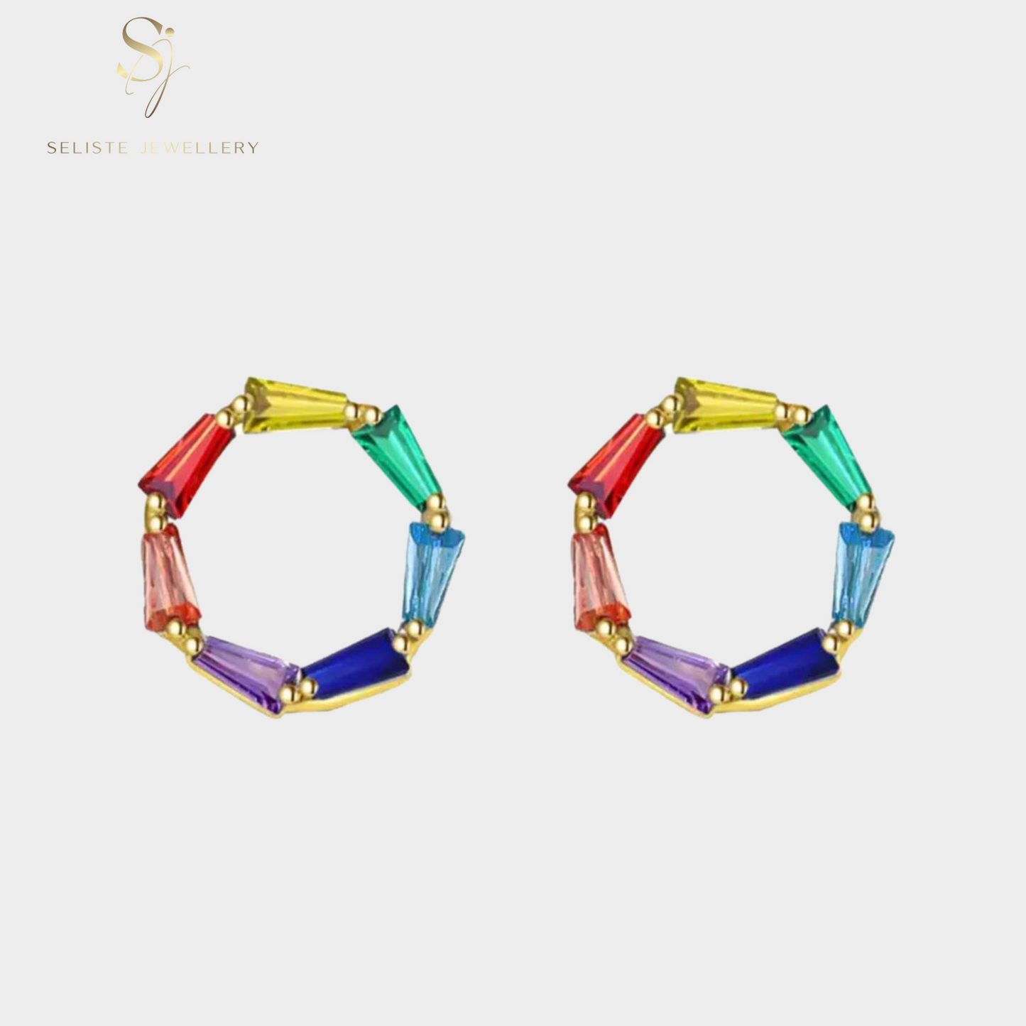 Rainbow Circle Earrings