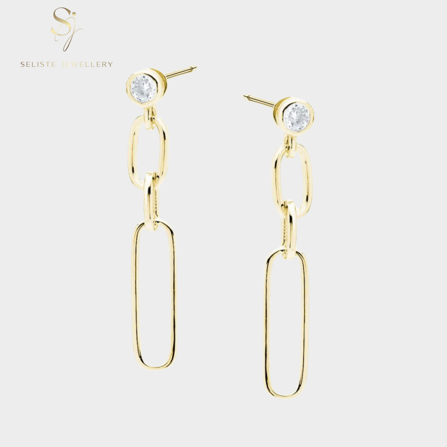 Link Chain Dangle Stud Earrings