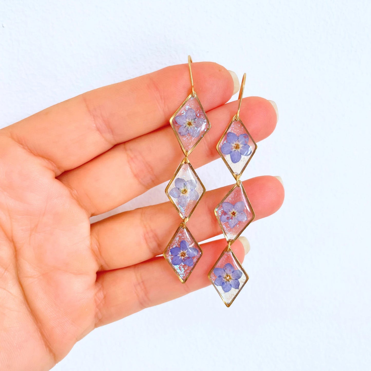 Forget Me Not Blossom Dangling Earrings