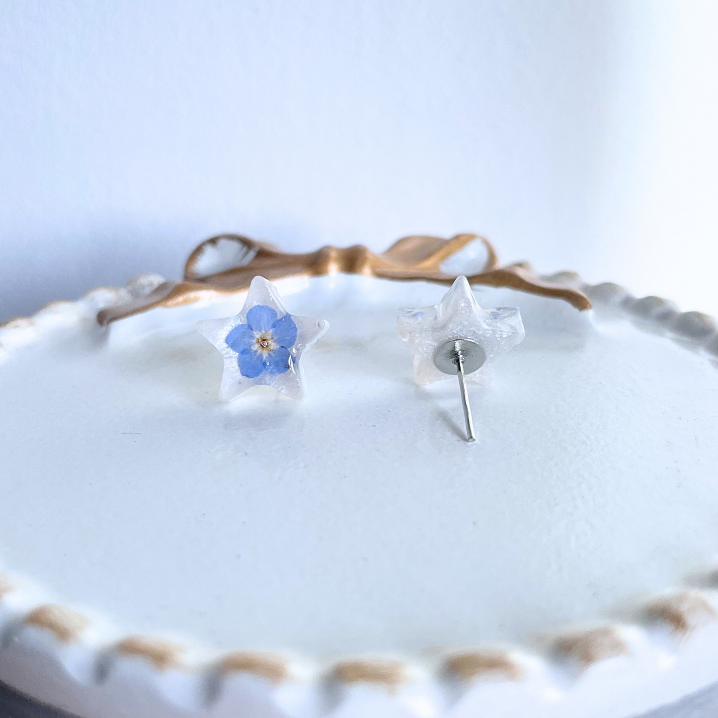 Forget Me Not Flower Star Earrings