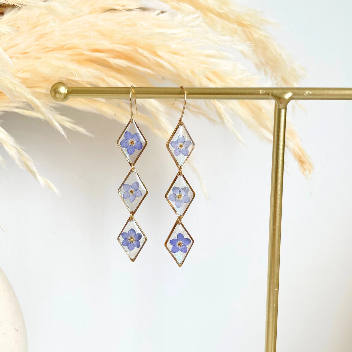 Forget Me Not Blossom Dangling Earrings