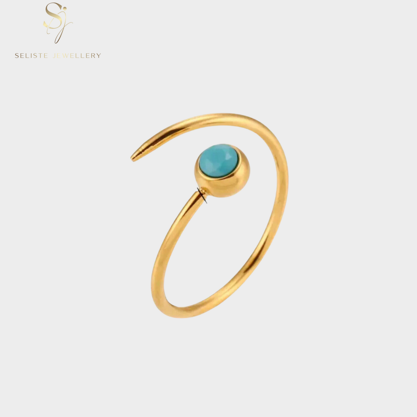 Turquoise Gold Open Ring