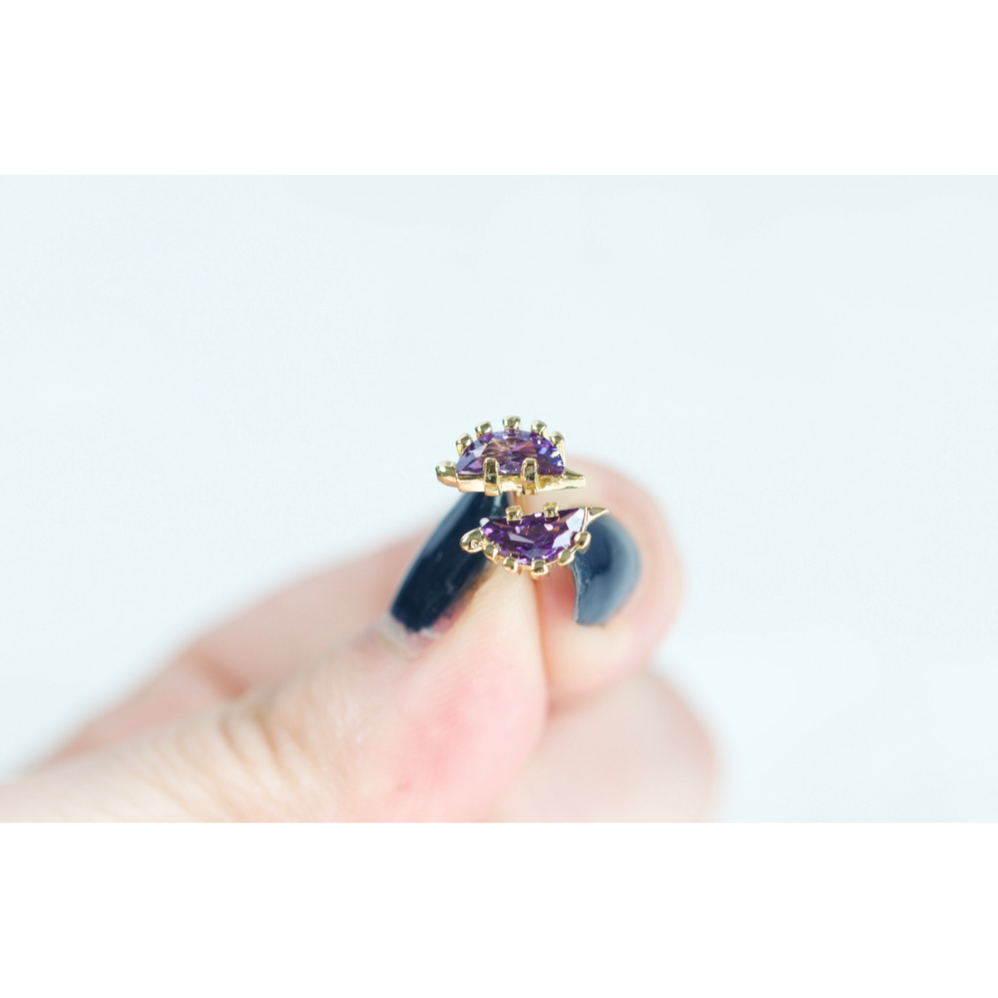 Tiny Purple Stegosaurus Earrings