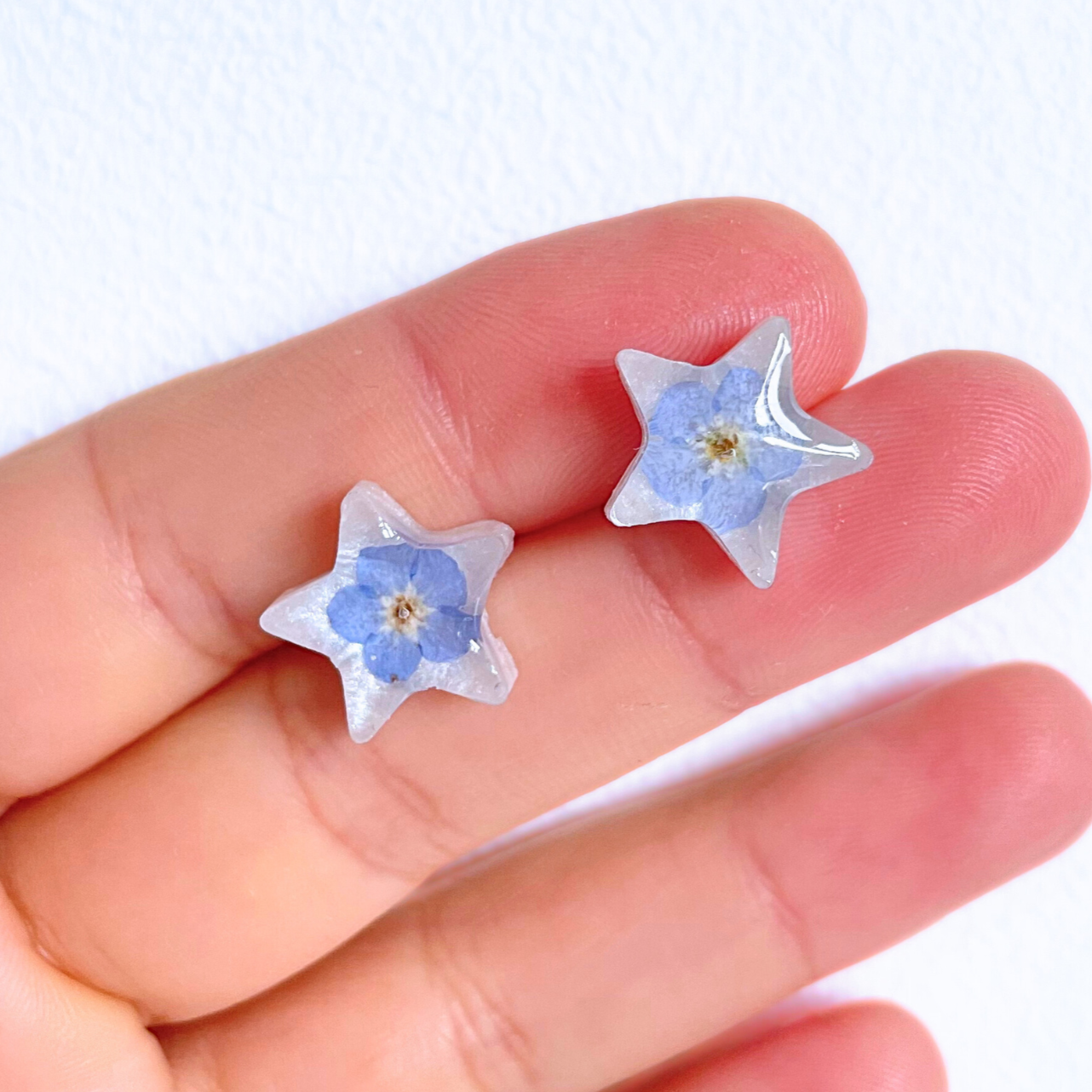 Forget Me Not Flower Star Earrings