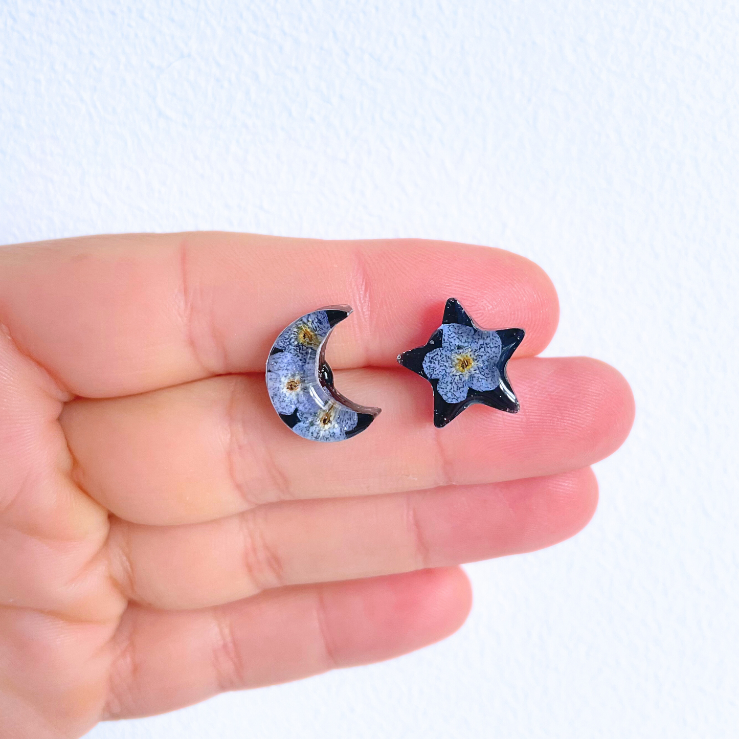 Forget Me Not Black Celestial Earrings