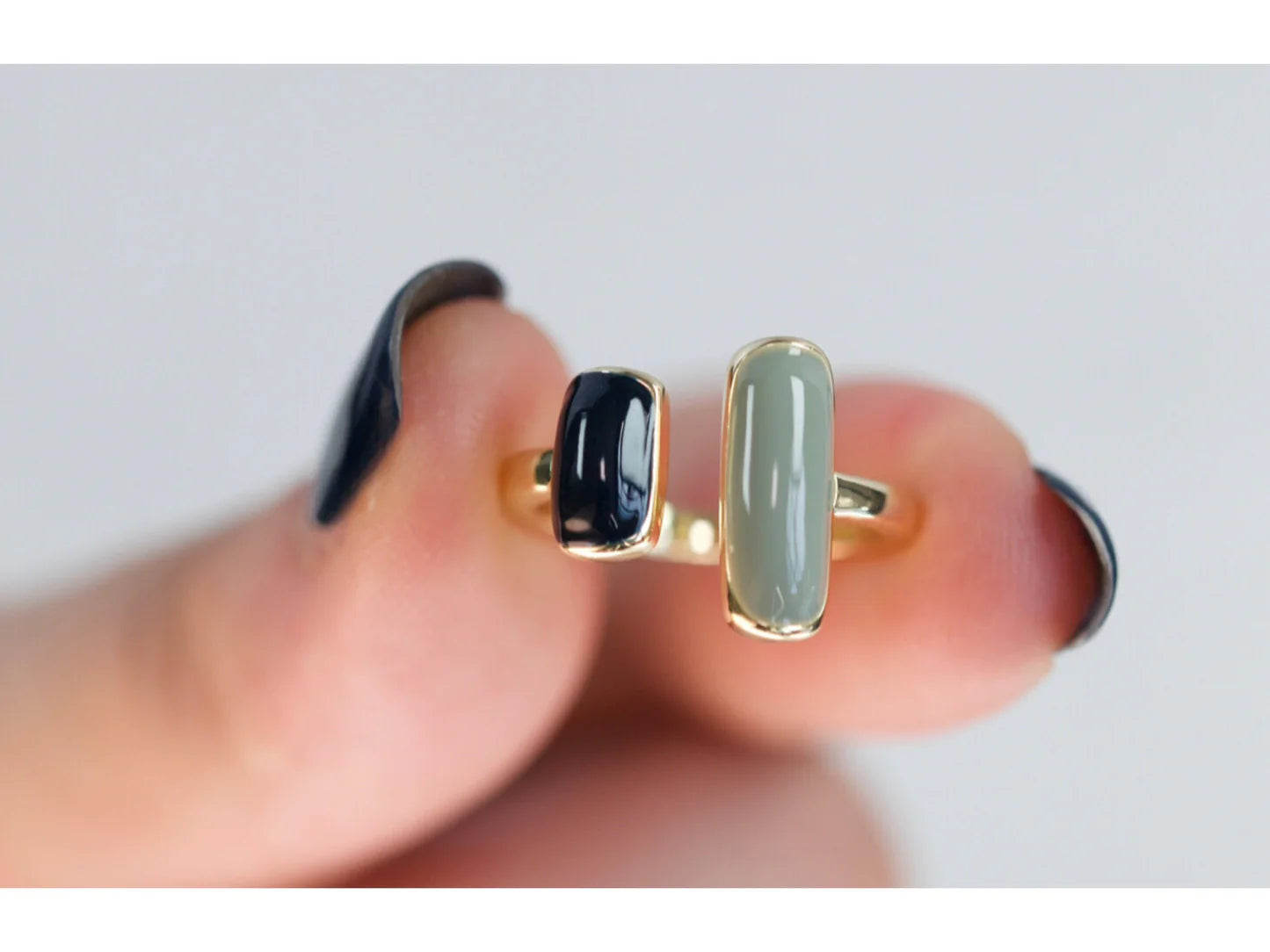 Double Stones Open Ring