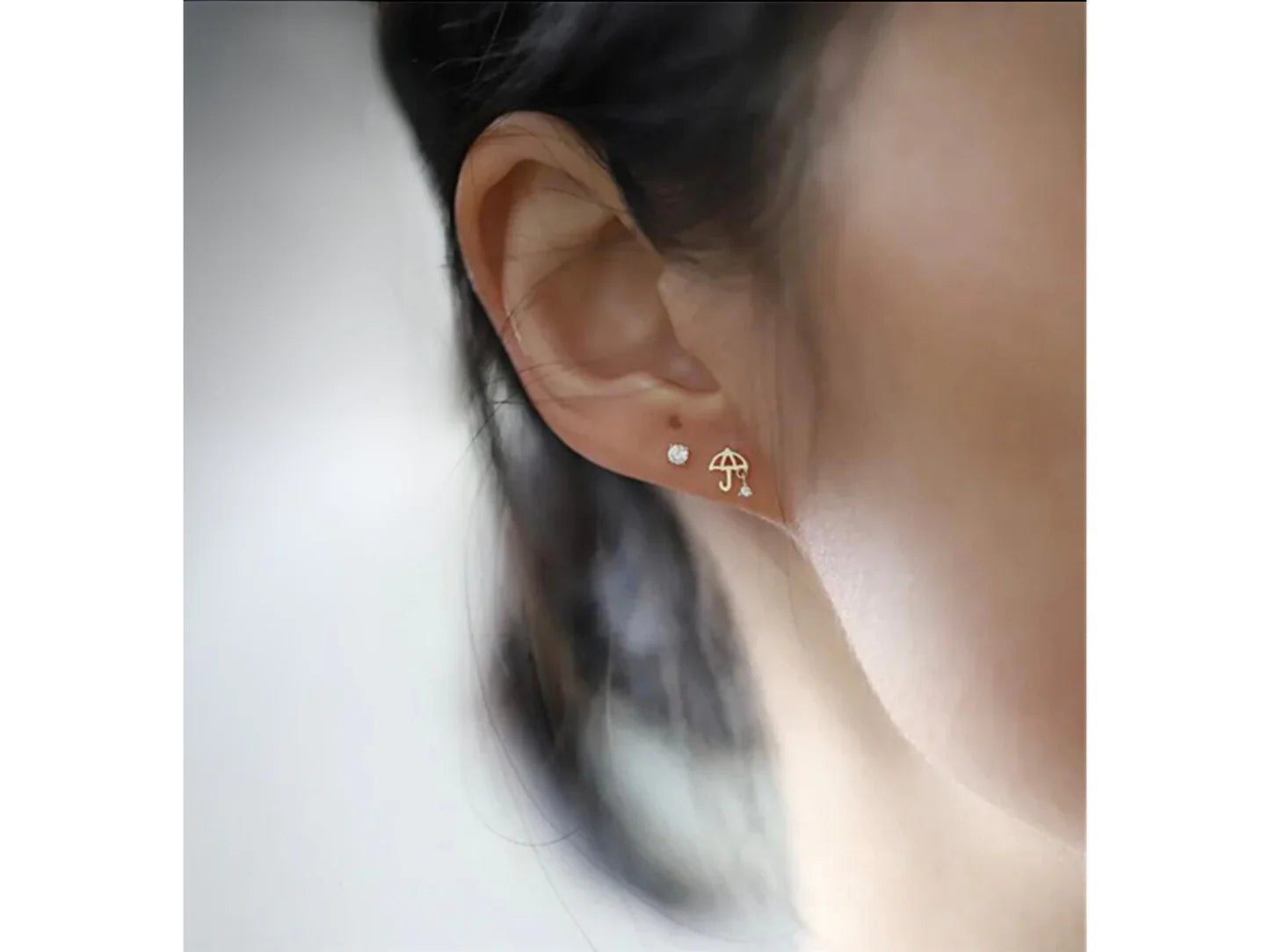 Minimalist CZ Umbrella Earrings