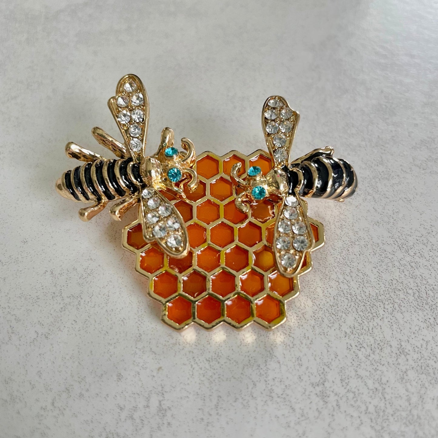 Bee Honeycomb Pin Brooch