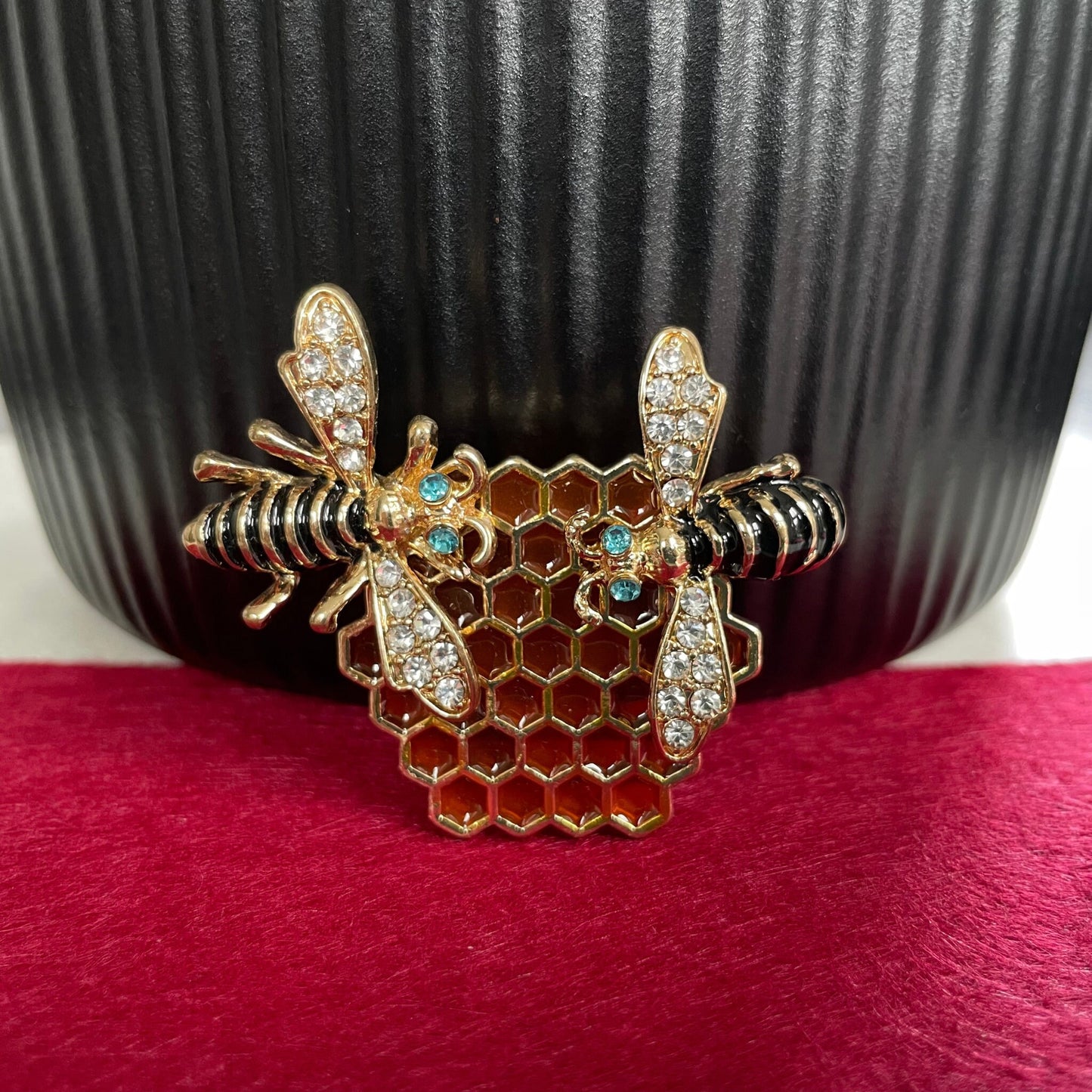 Bee Honeycomb Pin Brooch