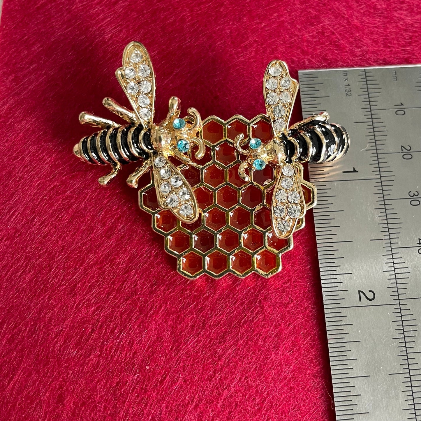 Bee Honeycomb Pin Brooch