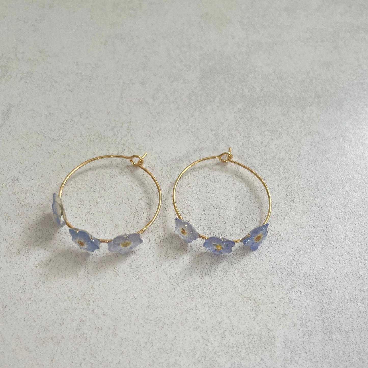 Forget Me Not Flower Hoop Earrings