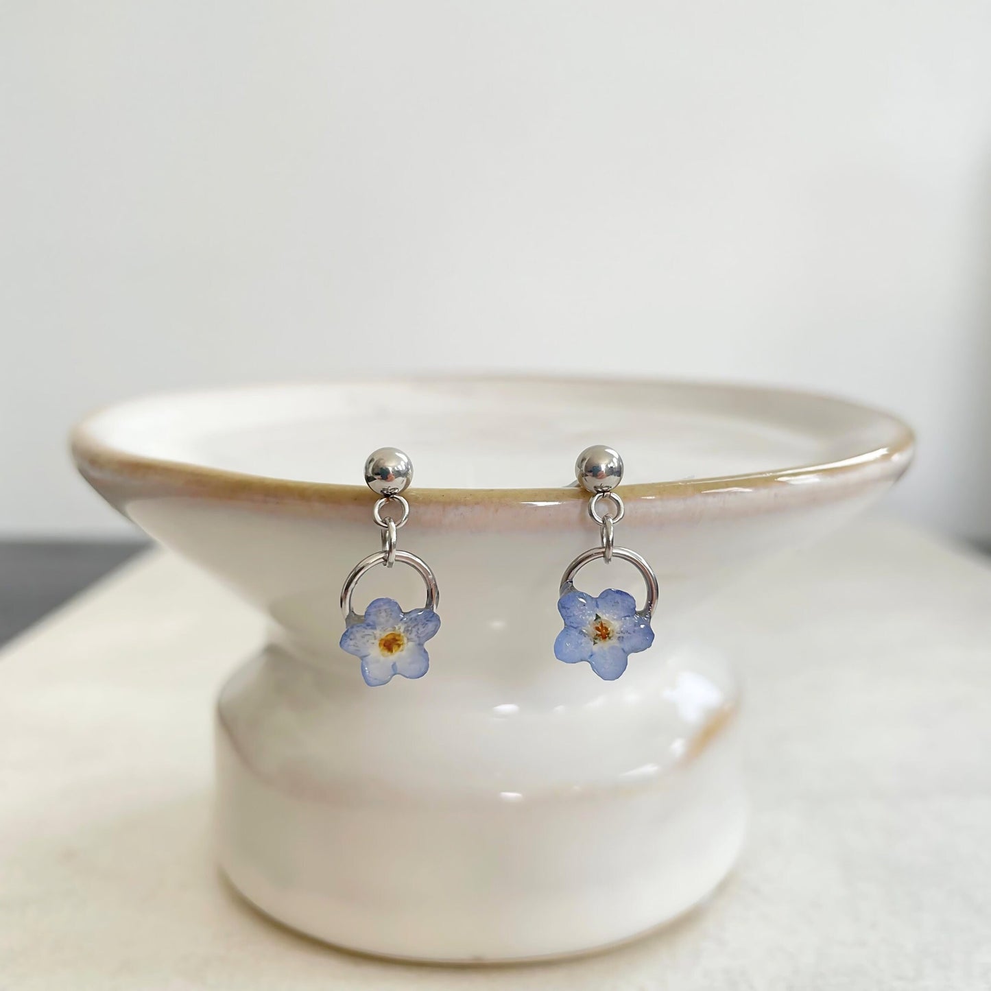 Tiny Forget Me Not Flower Earrings