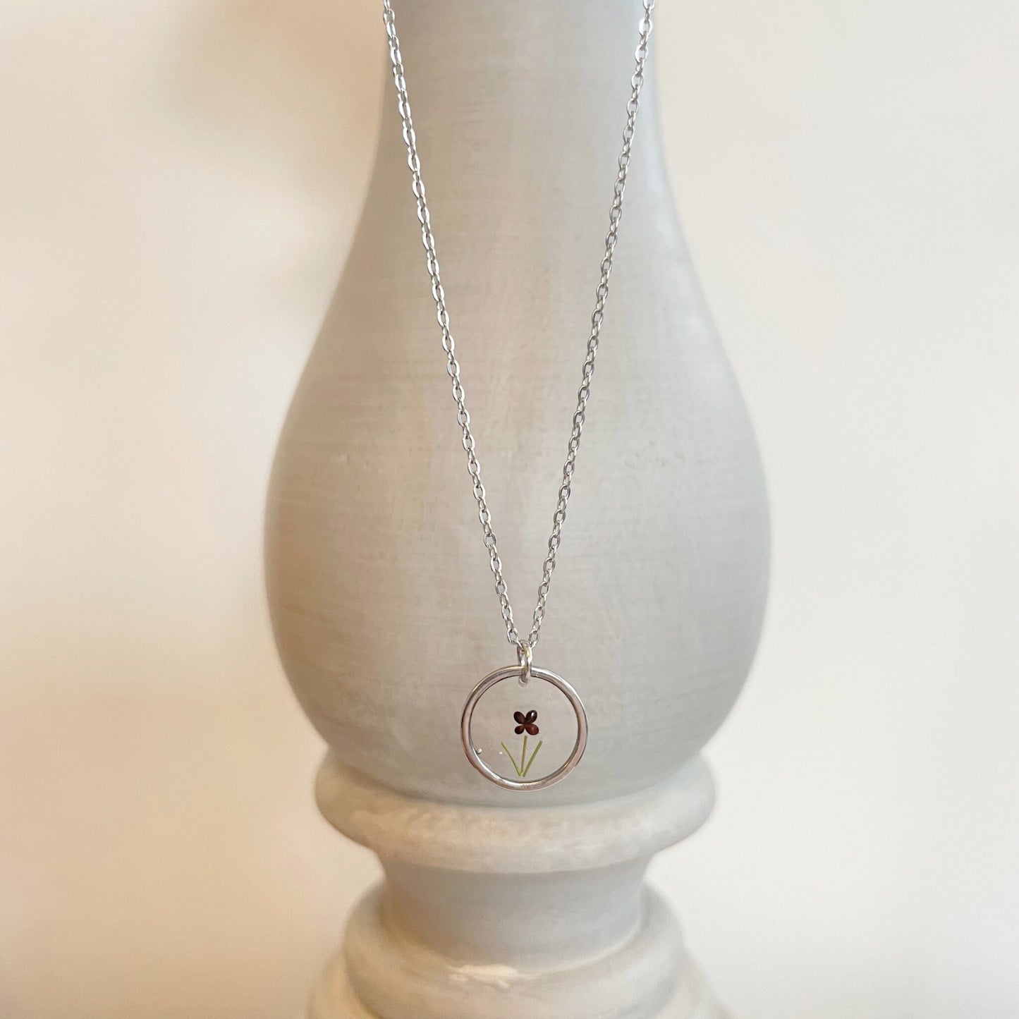 Forget Me Not Seed Flower Necklace