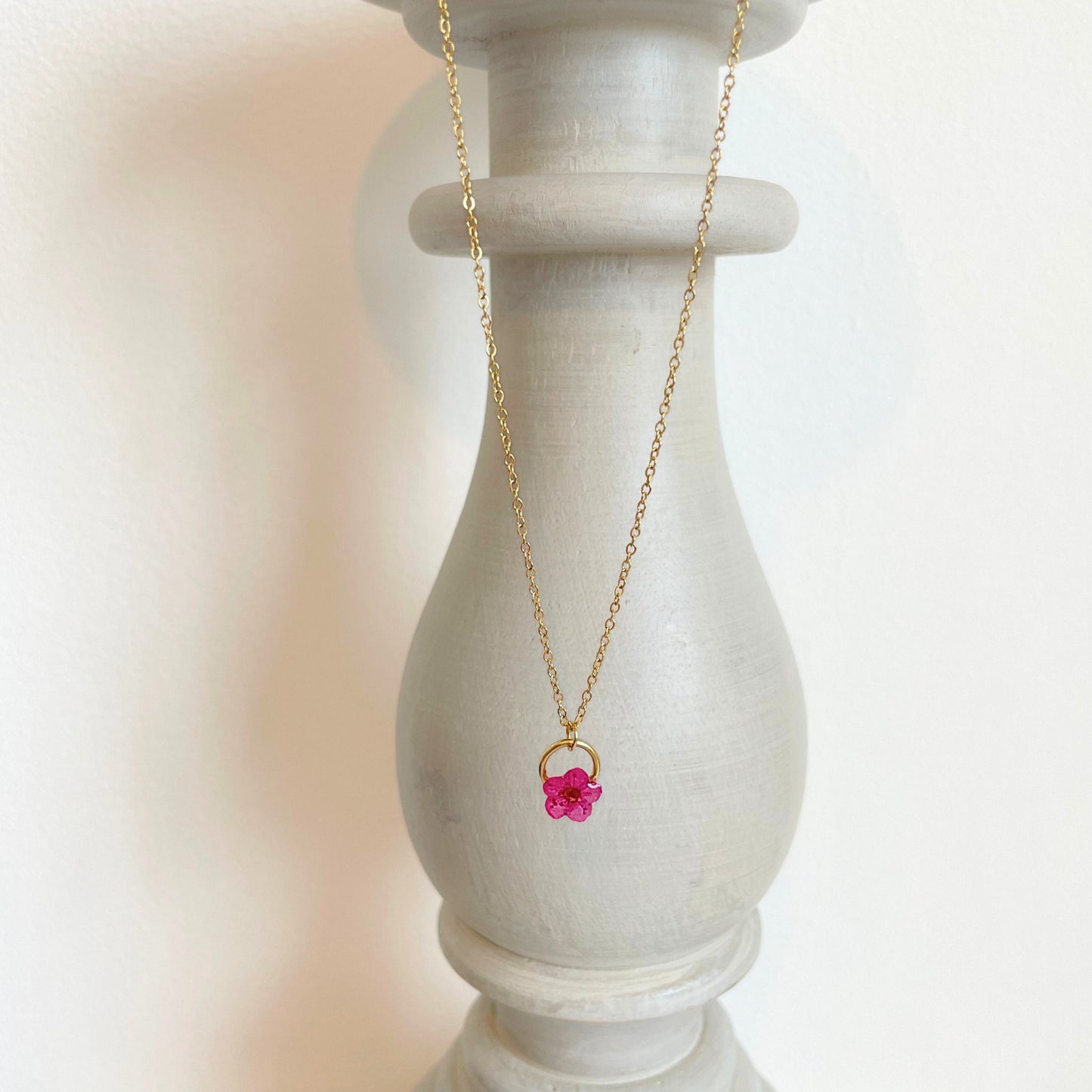 Cherry Red Blossom Charm Necklace