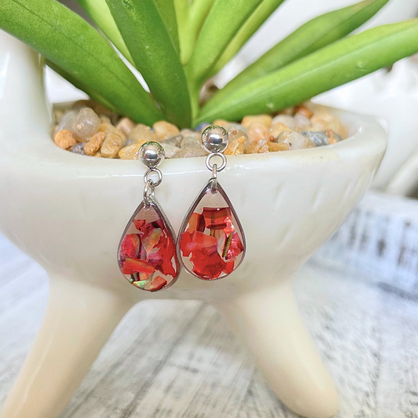 Abalone Shell Teardrop Earrings