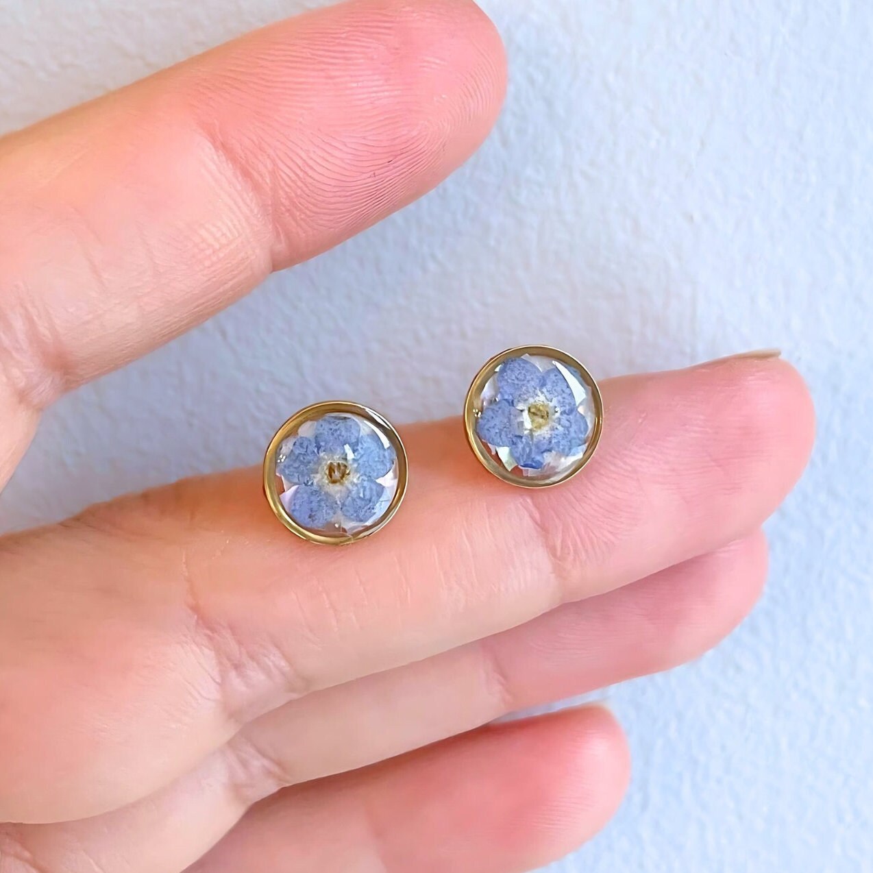 Forget Me Not Flower Shell Earrings